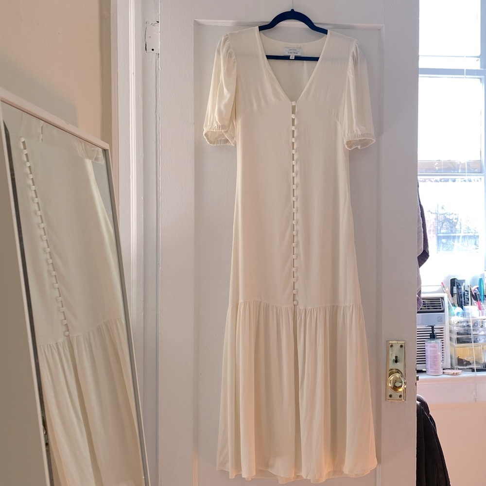 & Other Stories white button up midi dress